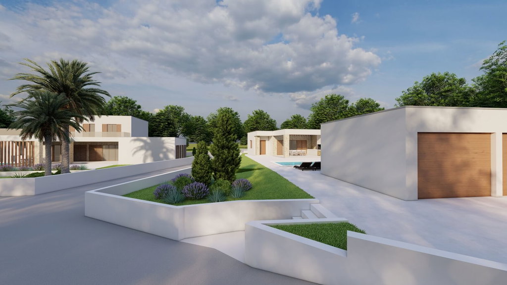 Vir, veliko građevinsko zemljište sa započetom gradnjom 2 luksuzne vile