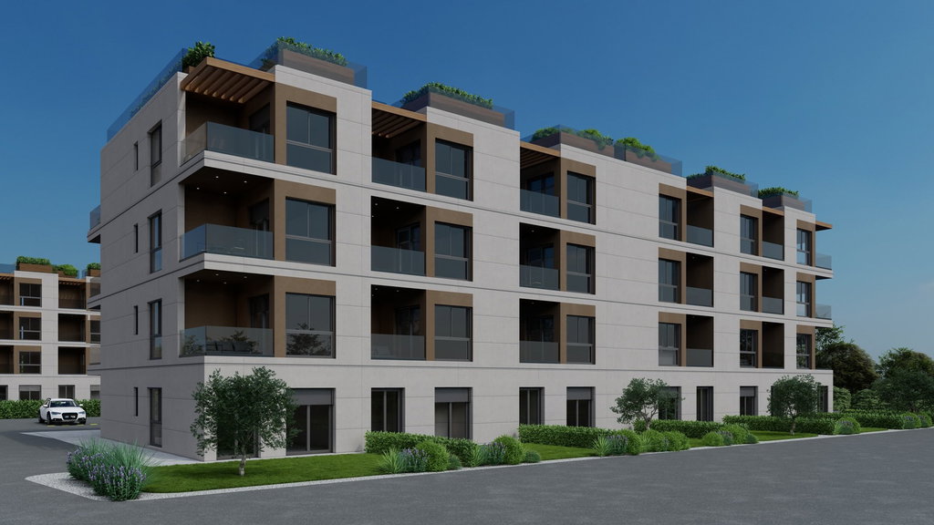 Istra, Tar, moderni trosoban stan u prizemlju s vrtom u novogradnji, 57 m2