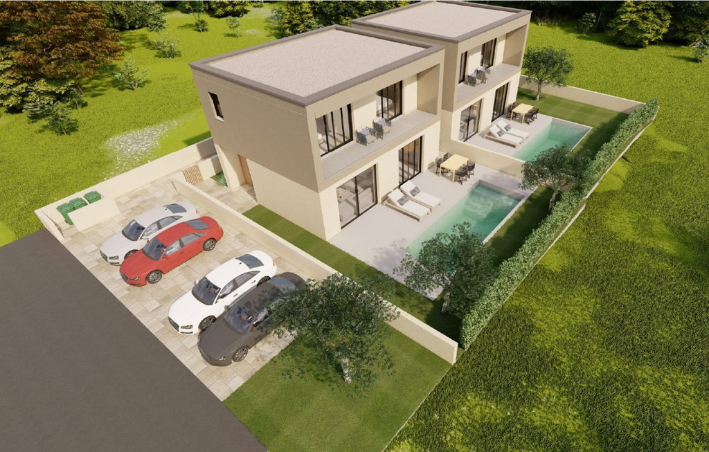 Istra, Poreč, moderna kuća u izgradnji s pogledom na more , 100 m2